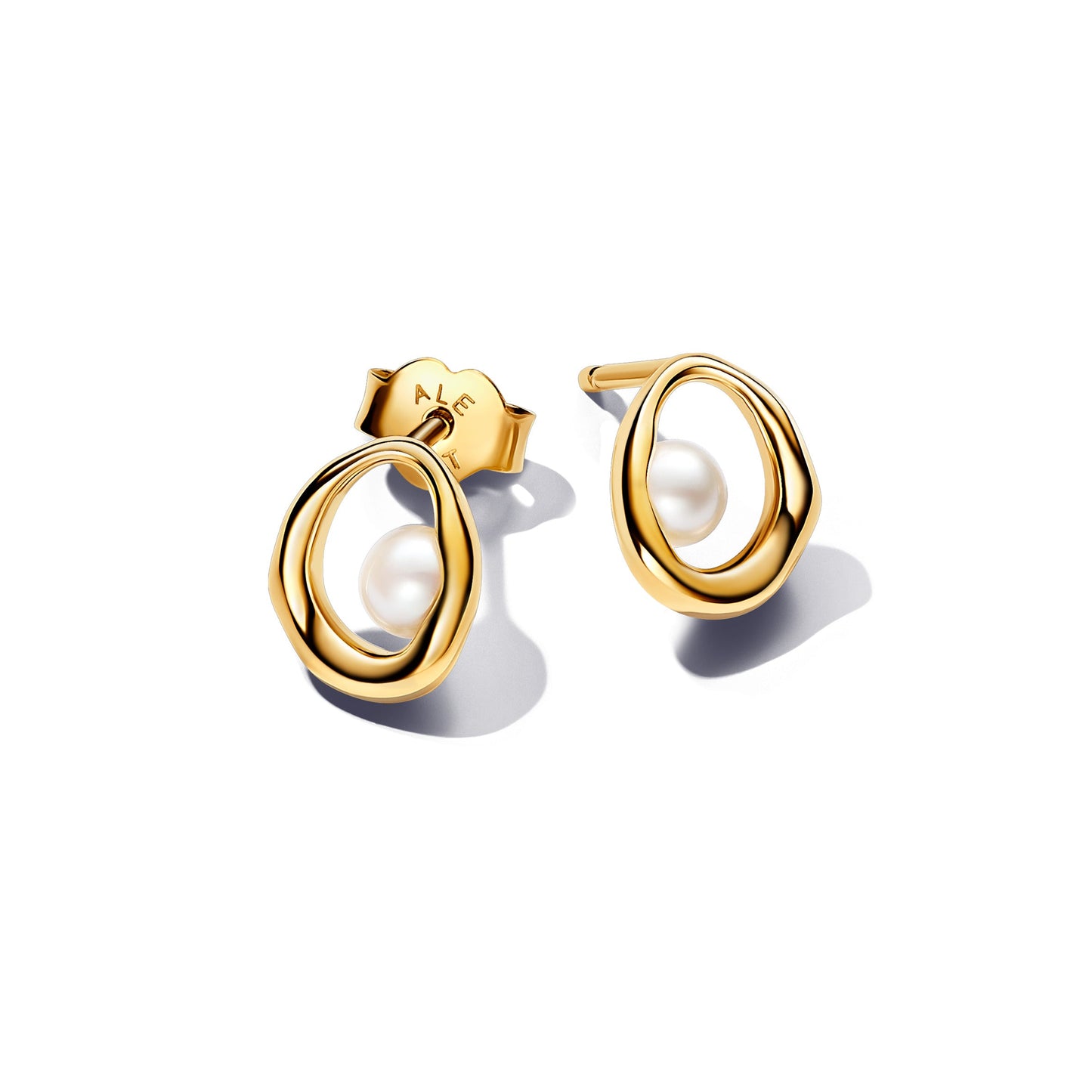 Organically Shaped Oval & Treated Freshwater Cultured Pearl Stud Earrings Popular Style Premium Collection