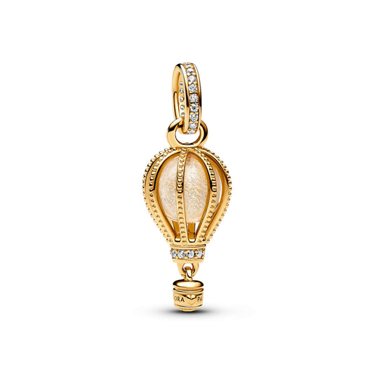 Sparkling Clear Hot Air Balloon Dangle Charm Premium Fashion Jewelry Gift Collection