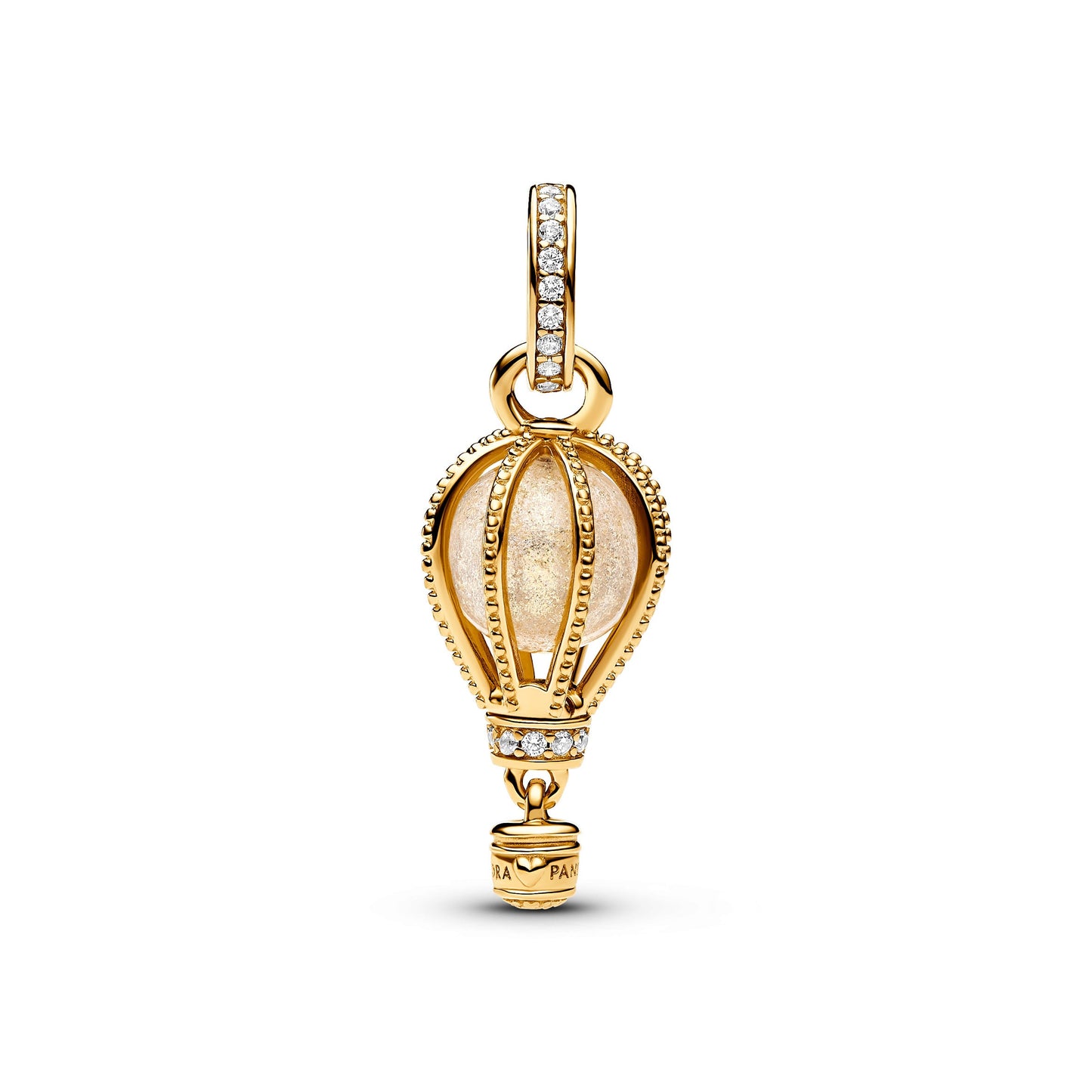 Sparkling Clear Hot Air Balloon Dangle Charm Premium Fashion Jewelry Gift Collection
