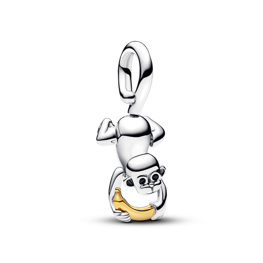 Two-tone Movable Monkey Dangle Charm Premium Fashion Jewelry Gift Collection