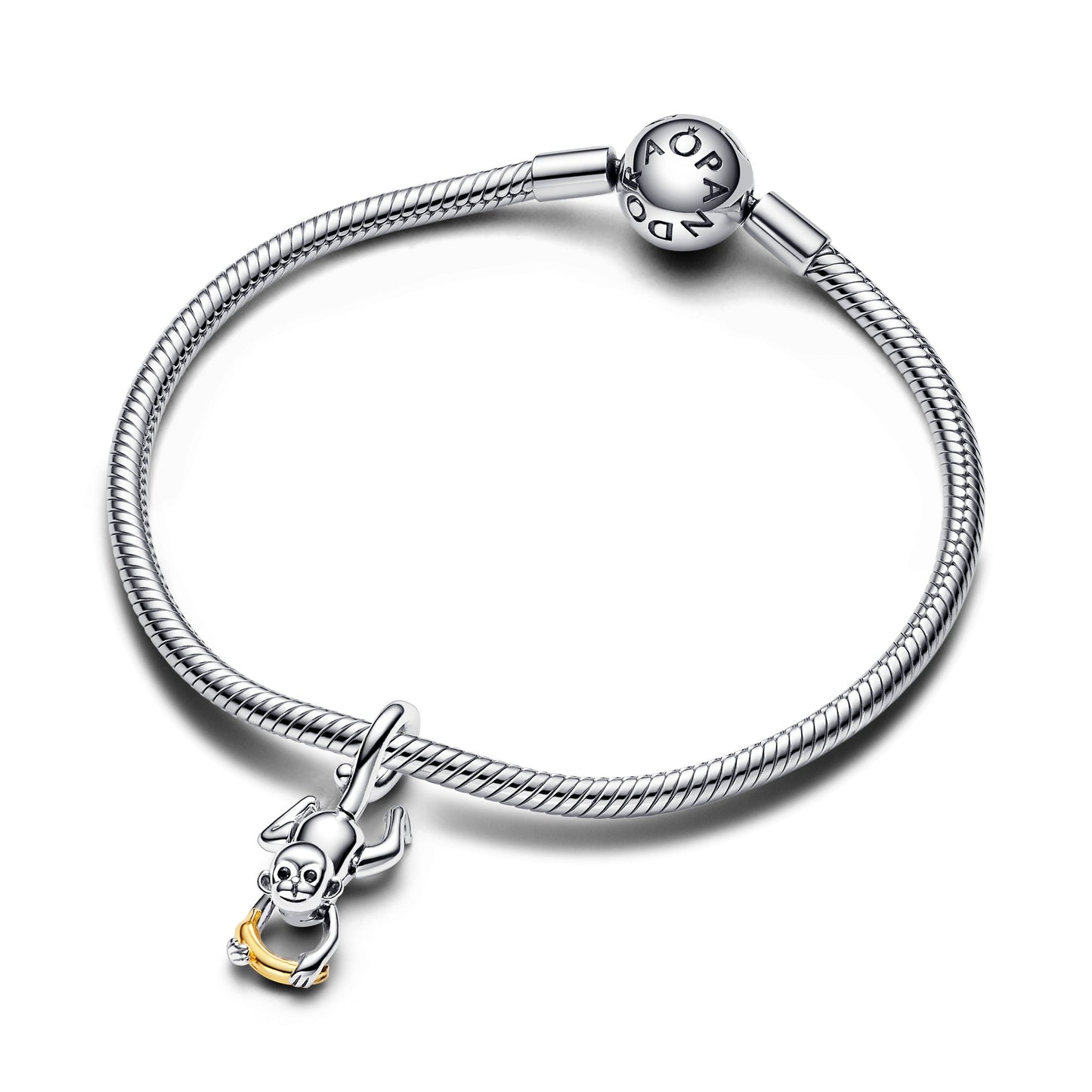 Two-tone Movable Monkey Dangle Charm Premium Fashion Jewelry Gift Collection