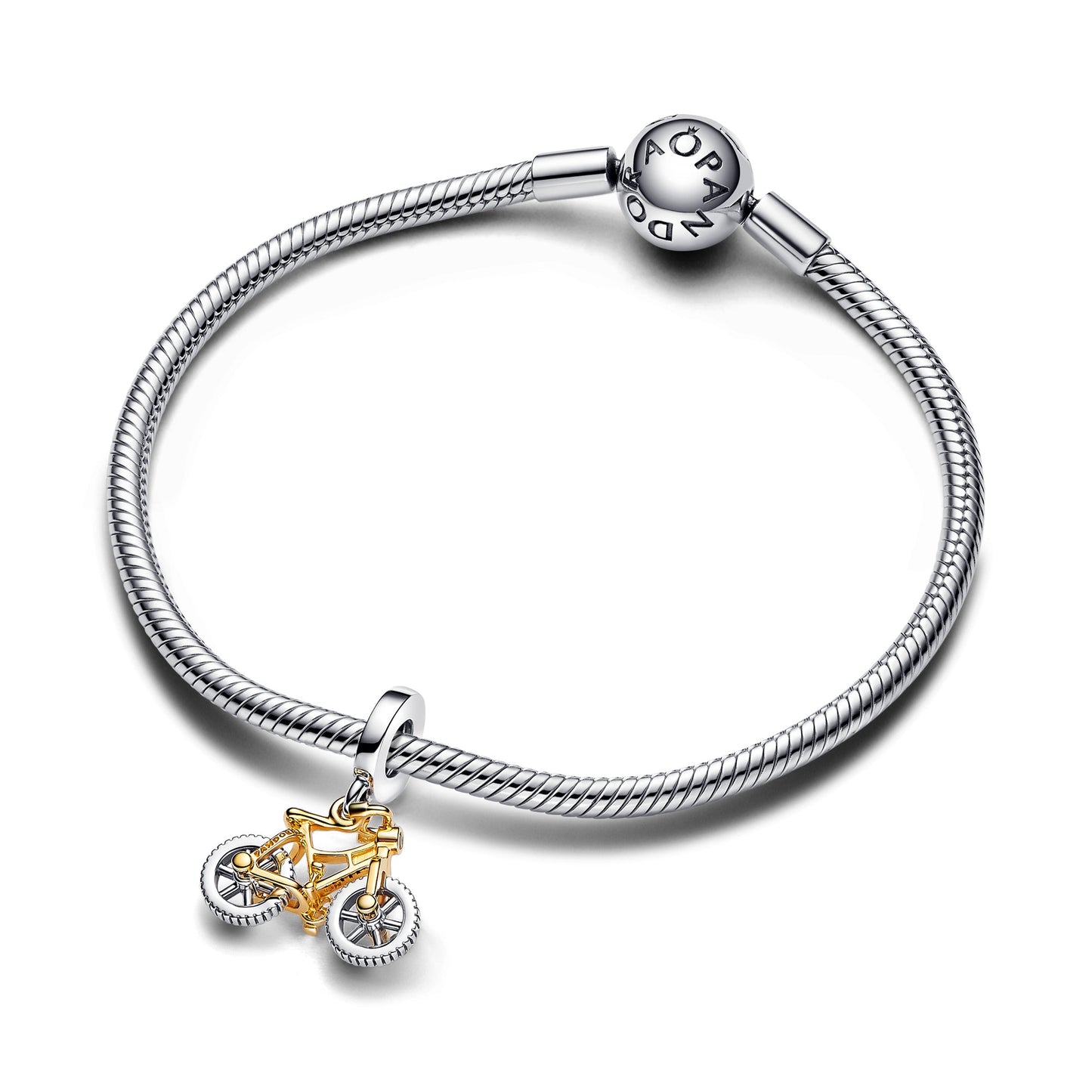 Two-tone Spinning Wheels Bicycle Dangle Charm Premium Fashion Jewelry Gift Collection