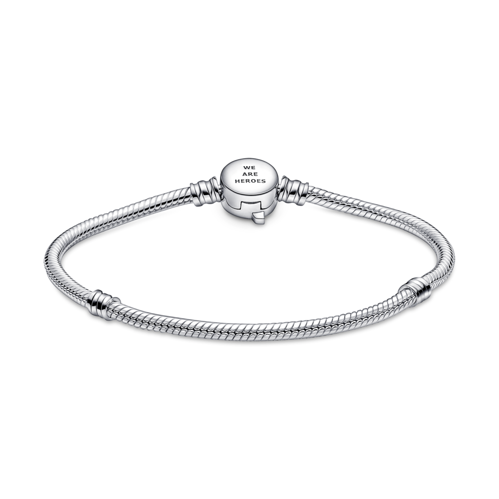Pandora Moments Marvel The Avengers Logo Clasp Snake Chain Bracelet Premium Fashion Jewelry Gift Collection