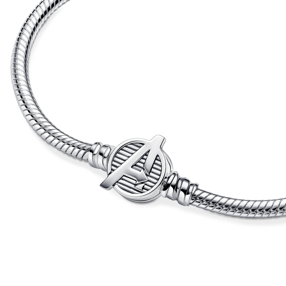 Pandora Moments Marvel The Avengers Logo Clasp Snake Chain Bracelet Premium Fashion Jewelry Gift Collection